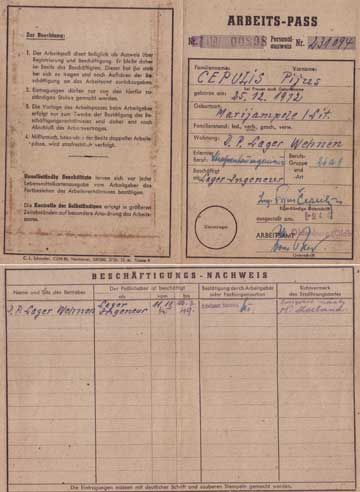 German Work Pass 1945